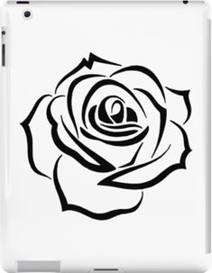 a black and white rose with the letter o in it's center ipad case / skin