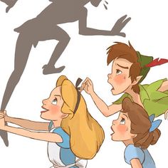 three people are flying through the air and one is holding onto another person's hair