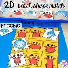 the beach shape match is an easy and fun activity for kids