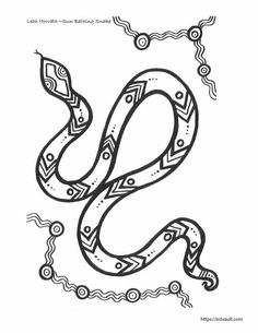 the letter s is for snake with an intricate pattern on it's body and tail