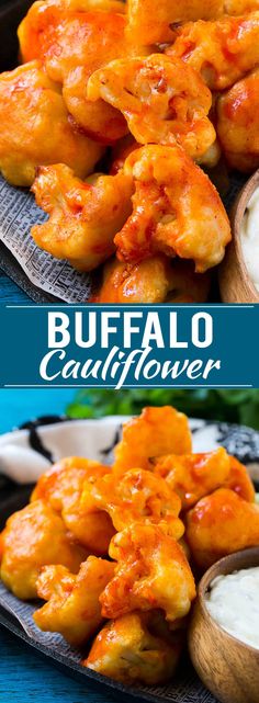 buffalo cauliflower is served with ranch dressing