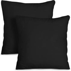 two black pillows sitting next to each other