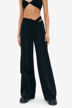 Style: Casual Color: Black Season: Spring/Summer/Autumn Composition: 100% Polyester Leather Pants Wide Leg, Wide Leg Pants High Waisted, Dickies Women, Pants High Waisted, High Waist Wide Leg Pants, Special Clothes, Black Cargo Pants, Scarf Top, Twill Pants