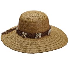 Handmade hats designed by John Callanan. Braided raffia capeline -floppy- hat. Macrame band with shell accent. Inner drawstring to adjust fit. One size fits most. 100% raffia Adjustable Flat Brim Panama Hat For Sunbathing, Adjustable Short Brim Hat For Sunbathing, Adjustable Brimmed Boater Hat For Vacation, Summer Hat Bands With Uv Protection For Vacation, Coastal Style Sun Hat For Beach Season Sunbathing, Coastal Style Sun Hat For Beach Season, Wide Brim Hat For Beach Vacation, Wide Brim Hat For Beach Season Vacation, Brimmed Straw Hat For Beach Vacation