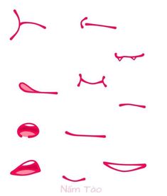 an image of red lipstick drawn on white paper with the words namm tao written below it