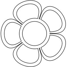 a flower with four petals in the middle and one at the center, on a white background