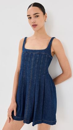 Reformation Violet Denim Mini Dress | Shopbop Reformation Clothing, Soft Dress, Reformation Dress, Denim Mini Dress, Denim Mini, Sewing Clothes, Simple Dresses, Feminine Style, New Arrivals