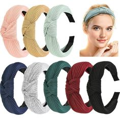 1 Size: 8.27" x 7.99" x 2.28".  Color: Black.  Gender: female.  Age Group: adult. Cloth Headbands, Knot Turban Headband, Wide Headbands, Knot Hair, Simple Headbands, Hair Knot, Comfortable Headbands, Head Wrap Headband, Stretch Headband