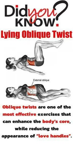 an exercise poster with the words did you know? lying oblique twist?