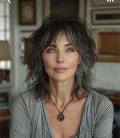 Haircuts For Medium Length Hair, Gray Hair, Medium Length Hair Cuts, Grey Hair, Great Hair, Layered Hair, Pretty Hairstyles, Wavy Hair