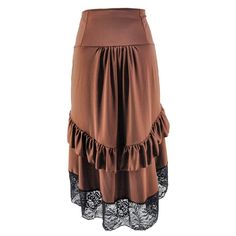 Steampunk skirt: go back to your favorite era with this romantic skirt! With its charming vintage design, this skirt is perfect to compose a mysterious and romantic silhouette. The Western steampunk skirt is feminine and can be worn with a corset or shirt. Type: Steampunk skirt Material : 90% Cotton, 10% Spandex (lace-like) Silhouette: Pleated Decoration: Ruffles Length: Mid-calf Check the chart below to choose the right skirt for you. If you are between two sizes, take the larger one. Indulge i Steampunk Tiered Skirt For Costume Party, Vintage Party Skirt With Attached Cancan, Vintage Ruffled Skirt For Party, Vintage Party Petticoat With Ruffled Skirt, Steampunk Skirt For Party, Steampunk Fitted Ruffled Skirt, Vintage Ruffle Skirt For Costume Party, Vintage Ruffled Skirt For Costume Party, Vintage Tiered Skirt For Party