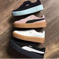 Rihanna Shoes, Puma Creepers, Basket Style, Shoe Wardrobe, Cute Sneakers, All About Shoes, Kinds Of Shoes