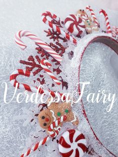 Candy Cane Headband. Christmas Gingerbread Cute Headband. - Etsy Christmas Ornament Headband, Candy Cane Headpiece, Whimsical Christmas Party Headband, Cute Christmas Headbands, Whimsical Adjustable Christmas Headpieces, Holiday Headpiece, Festival Headband, Holiday Headbands, Cute Headbands