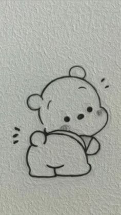 a drawing of a teddy bear sitting down