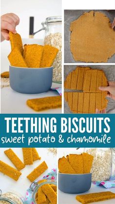 a collage of pictures showing how to make biscuits