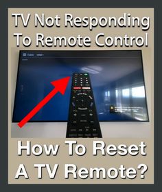 a remote control sitting in front of a tv screen with the words how to rest a tv remote?