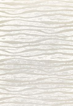 a white and beige wallpaper with wavy lines in the middle, on top of it