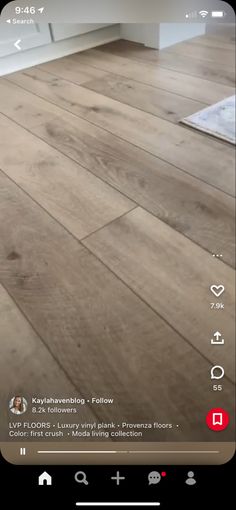 an image of a wooden floor with the app on it's screen showing wood floors