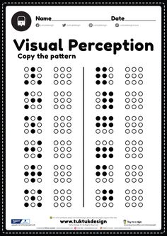 the visual perception worksheet for students to learn how to use it