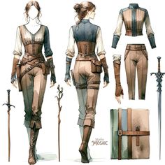 Cleric Clothing, Casual Fantasy Clothing Art, Fantasy Clothes Ideas, Fantasy Outfits Design Fem, Female Adventurer Outfit, Bard Outfit Female, Modern Medieval Fashion, Fantasy Outfits Design, Fantasy Adventurer Outfit