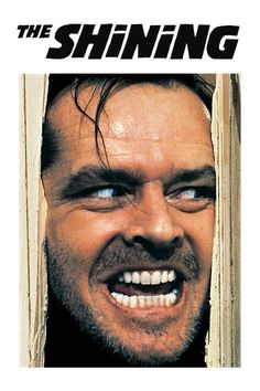 the shining movie poster with an evil looking man