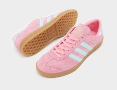 Pink And Blue Adidas Samba, Blue Adidas Shoes, Shoes For School, Colorful Shoes, Nike Fashion, Pink Adidas