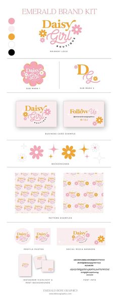 the logo and business card design for daisy girl