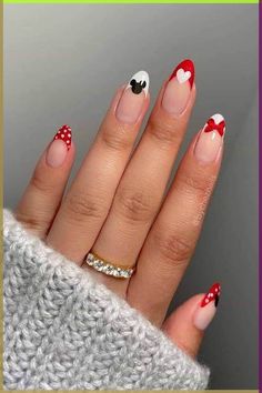 Nails Art Ideas 2023 Yellow Disney Nails, Minnie Mouse Nails Red, Disney Festival Of The Arts Nails, Disney Almond Nails Designs, Disney Ombre Nails, Popular Nail Designs 2024, Cute Disney Nail Designs, Simple Mickey Mouse Nails, Disney Nails Christmas