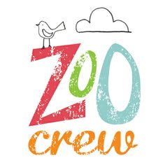 the zoo crew logo with a bird sitting on top of it