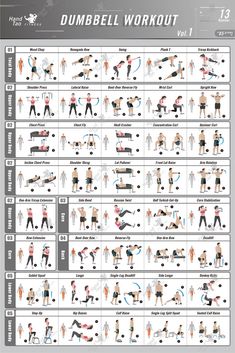 the dumbbell workout chart shows how to do it and what you can use it