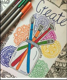 coloring pages with markers and crayons on them