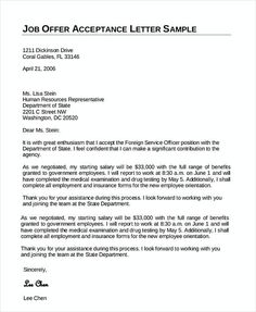 a job offer letter is shown in this image, it shows the cover letter for an employee