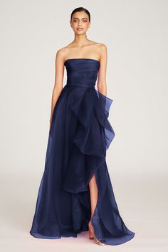 Teresa Strapless Draped Gown – THEIA Classy Tips, Draped Gown, Black Quinceanera Dresses, Red Quinceanera Dresses, Prom Dresses Elegant, Drape Gowns, Draped Bodice, Quinceanera Dresses Blue, Strapless Prom Dress