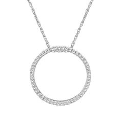 Accented with a circle of shimmering diamonds, this Jewelexcess pendant necklace complements your attire beautifully. Click on this JEWELRY & WATCHES GUIDE to learn about fit, styles, materials and more! Accented with a circle of shimmering diamonds, this Jewelexcess pendant necklace complements your attire beautifully. Click on this JEWELRY & WATCHES GUIDE to learn about fit, styles, materials and more! FEATURES Chain type: rope Nickel free Metal: sterling silver Plating: rhodium Finish: polish Diamond Circle Pendant, Perfect Circle, Silver Necklace Statement, Circle Pendant Necklace, Circle Diamond, Circle Necklace, Silver Chain Necklace, Circle Pendant, Diamond Pendant