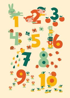 the numbers are arranged in different shapes and sizes, including one for each child's age