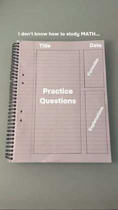 a notebook with the words'i don't know how to study math '