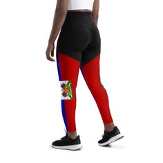 Haiti - Sports Leggings - Properttees Sport Leggings, High Intensity Workout, Compression Fabric, Squat Proof, Intense Workout, Sports Leggings