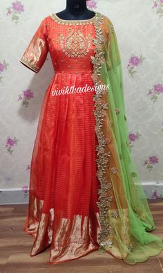 Pattu Long Frocks For Women With Dupatta, Simple Gown Designs Indian, Indian Designer Dresses Party Wear, Long Frocks Indian Designer Dresses, Long Frocks Indian, Organza Frocks, Long Frocks For Girls, Indian Designer Dresses, Gown Dress Party Wear