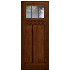 80 Tall Craftsman Style 3 Lite SDL Fiberglass Entry Door with Mahogany Wood Grain Craftsman Entry, Craftsman Doors, Front Door Wood, Craftsman Style Doors, Farmhouse Craftsman, Rustic Mediterranean, Fiberglass Entry Doors, Fiberglass Front Door, Water Rain