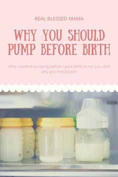 baby bottles sitting on top of an open refrigerator door with the words why you should pump before birth