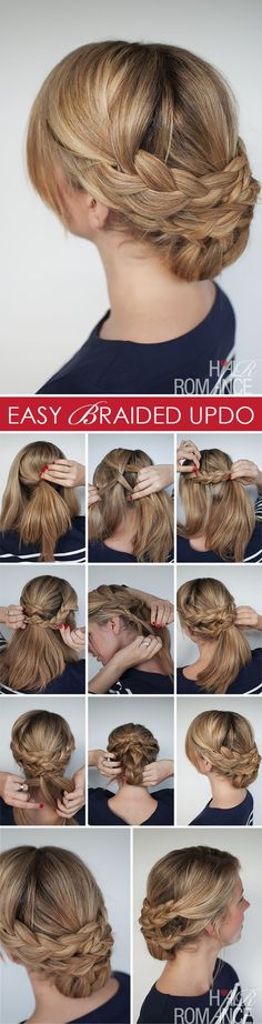 Braided tuck Easy Braided Updo, Tutorial Hair, Updo Tutorial, Hair Romance, Fishtail Braid, Braided Hairstyles Updo