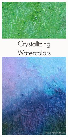 the cover of crystalizing watercolors is shown in three different colors, including blue and green