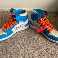 Off-White X Air Jordan 1 Retro High Size 13 No Box Jordan 1 X Off White, Nike Air Jordan 1 Off White Chicago, Air Jordan 1 Off White Chicago, Off White Blue Jordans, Jordan 1 Retro High Off-white University Blue, Air Jordan 1 Retro, Size 13, Jordan 1 Retro High, Jordan Shoes