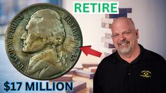 a man standing in front of a coin with the words return to retirement on it