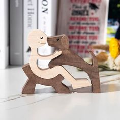 Forever Fur Friend - Hand-Carved Wooden Jigsaw Figure - Shaggy Chic Office Ornaments, Creative Tables, Into The Wood, Bird Crafts, Wood Dog, Wooden Statues, Handmade Pet, Dog Crafts, Dog Statue