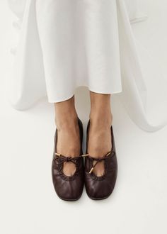 Rosalind Brown Leather Ballet Flats | ALOHAS Brown Leather Ballet Flats, Brown Ballet Flats, Sustainable Leather, Ring Pendant Necklace, Happy Socks, Goat Leather, Leather Ballet Flats, Ballet Flat, Beauty Bag