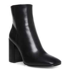 Look flawless from every angle in these women's madden girl by Steve Madden While black Paris pant booties. Donning smooth PU upper, these ankle boots have an on-trend square toe front and a convenient inside zipper closure for quick access. Features include polyurethane and jersey lining for a soft feel, gently padded PU footbed for daylong comfort, and a durable rubber outsole with wrapped block heel. | Steve Madden Women's While Ankle Bootie in Black Size 5. 5 Medium Dress Boot, Booties Outfit, Dark Romantic, Italy Trip, Square Toe Boots, Block Heel Ankle Boots, Black Heel Boots, Ideas Outfit, Heel Ankle Boots