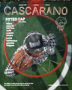 the cover of cascaranoo magazine features a basketball hoop with a baseball glove on it