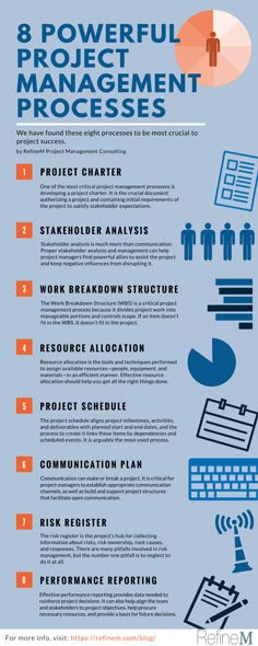 the eight steps to successful project management in an effective way info poster, flyer or brochure