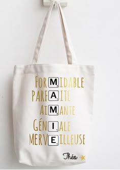 a tote bag hanging on a wall with the words for me and other things